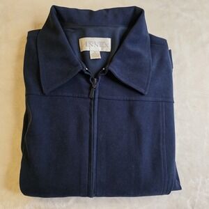 Women's Casual Corner Annex Navy  Lined Zip Dress Coat Size 12